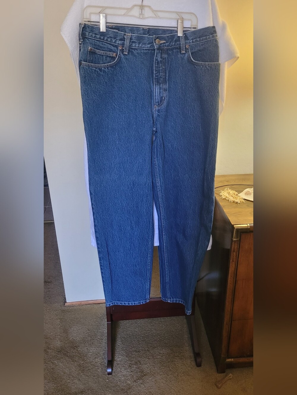 Lands' End Men's Straight-Leg Brand New Blue Denim Jeans. 34x30